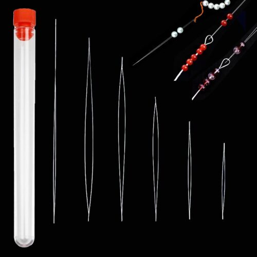 1 Collapsible Bead Threader,Stainless Steel Beading Needles,5 Sizes