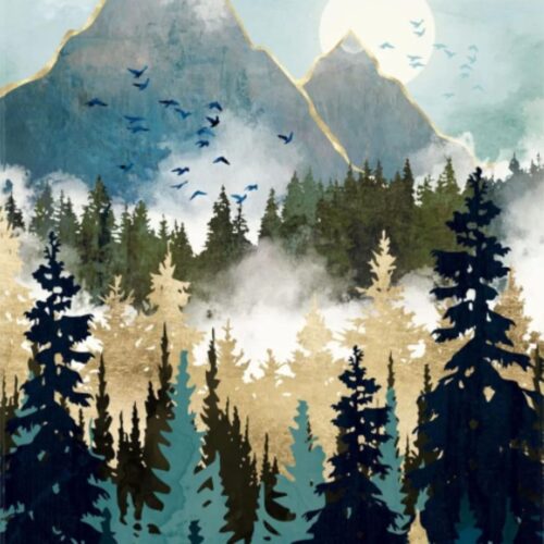 1 Mountain Diamond Art Kits with Diamonds Round for Gift,Wall Decor(12x16) (Mountain)