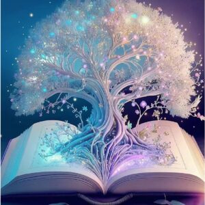 Diamond Art White Tree of Life Diamond Painting Full Drill 15.7x19.7inch