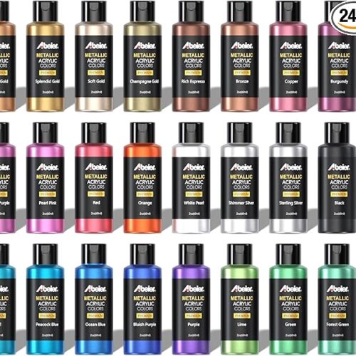 Set of 24 Metallic Colors in 2oz/60ml Bottle