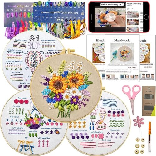 1 Ribbon Embroidery Patterns & Easy Embroidery Stitches Kits