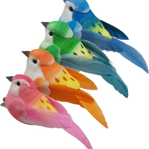1 4pcs Artificial Birds Realistic Clip