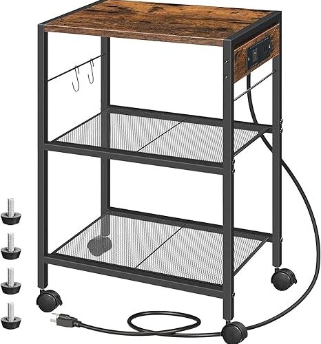 1 Rolling Cart with Power Outlets and USB Ports