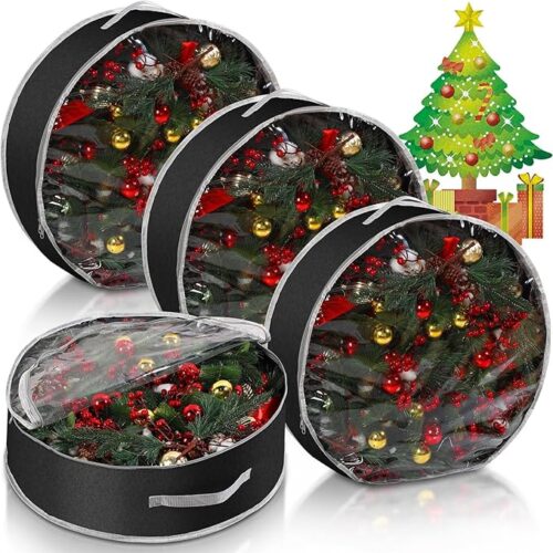 4 Pcs Christmas Wreath Storage Bags Garland Wreath Storage