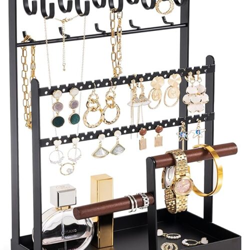 1 6 Tier Jewelry Stand Necklace Holder with 15 Hooks