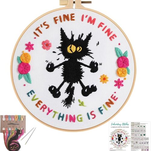1 Adults Starter Cross Stitch Kit with Funny Animal Pattern