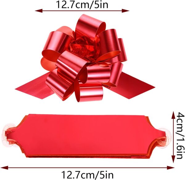 20 Pcs Christmas Pull Bows, 5 Inch Gift Bows with Ribbon Red Large Bows for Gifts Gift Wrapping Supplies Present Bow Gift Bow for Christmas Decor Xmas Wedding Gift Baskets Gift Box(Red) 6