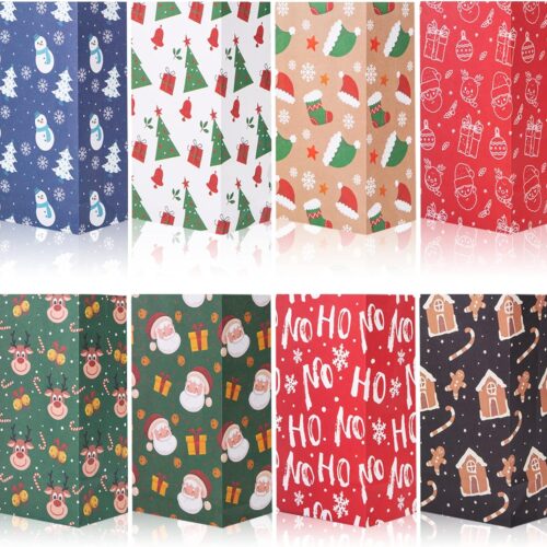 15 40PCS Christmas Goody Bags, 8 Styles for Gift Party Favors Holiday Christmas Supplies