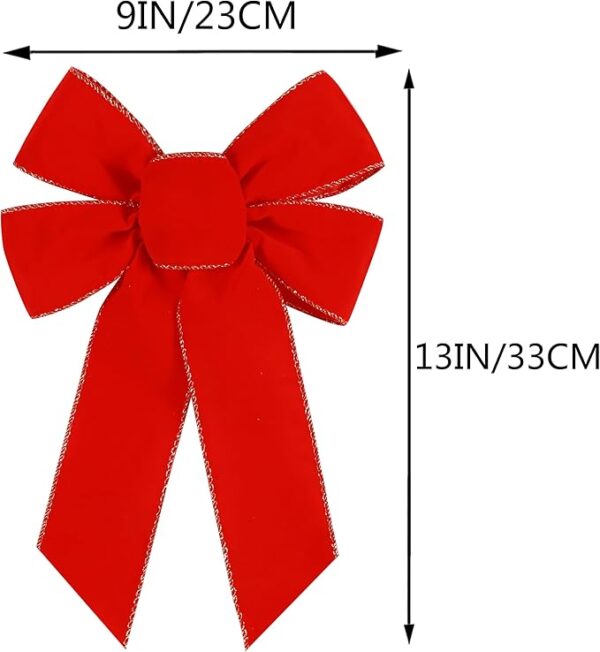 10 Pcs Red Bows Christmas Tree Decorations 5