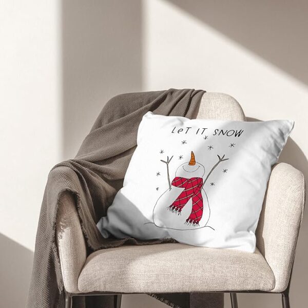 Let It Snow Snowman Decorative Pillowcase 4
