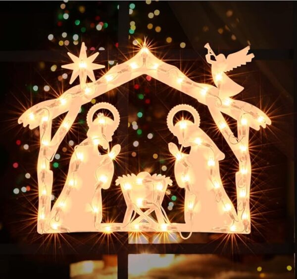 Lighted Nativity Christmas Window Decoration 5