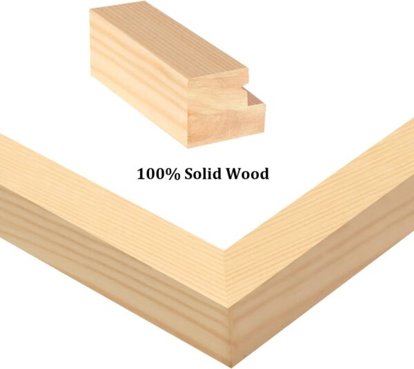 12x16 Picture Frame Natural Wood with Plexiglass Made of Solid 9x12/11x14 with Mat or 12x16 Without Mat 5