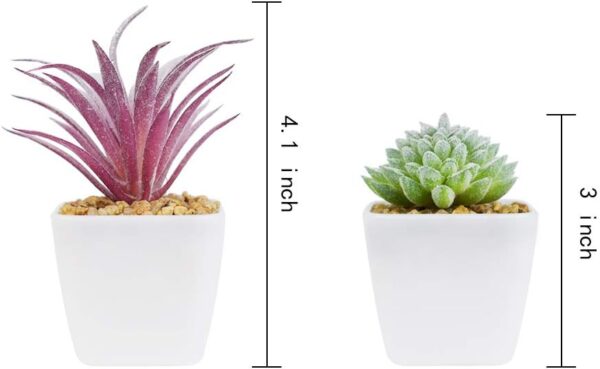 Artificial Faux Succulents in Pots Fake Plants Ceramic Arrangement 12 Set 5
