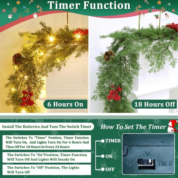 6Ft 20LED Christmas Garland 5