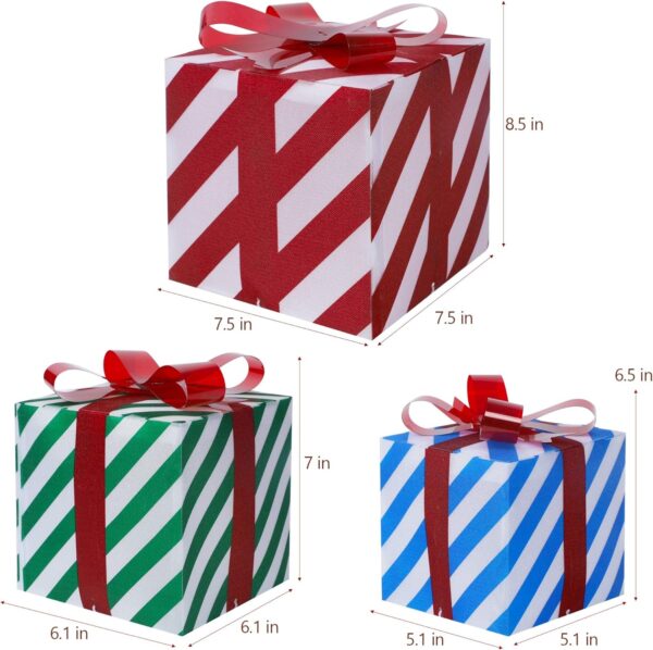 Set of 3 Lighted Gift Boxes Christmas Decorations 5