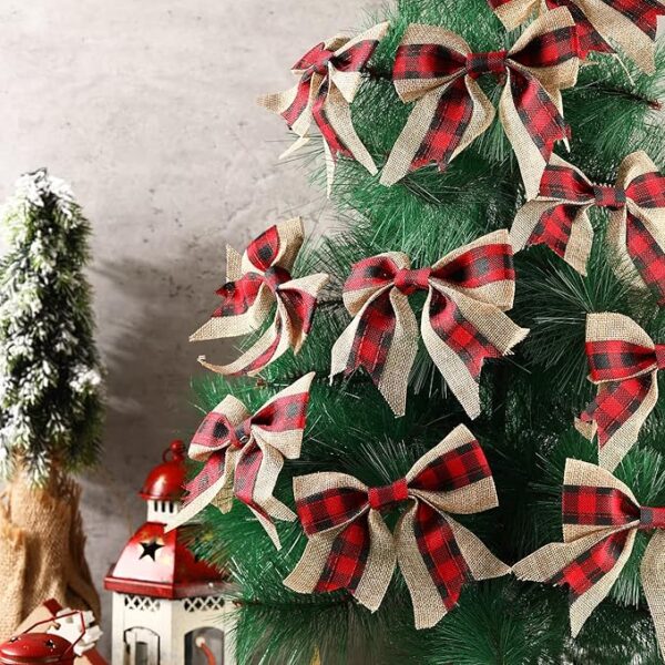 20 Pieces Christmas Burlap Bow 5