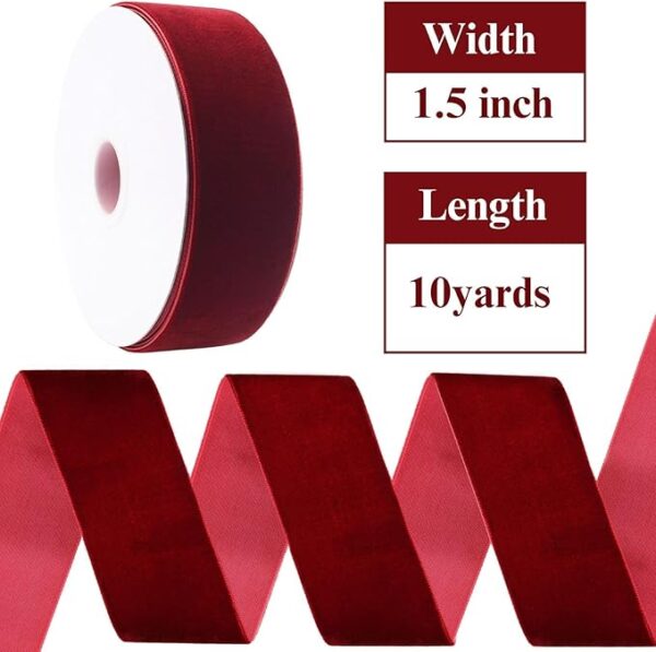 Burgundy Velvet Ribbon Spool 5