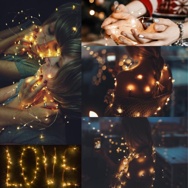 6 Pack Warm White Fairy Lights String Battery Operated, 3.3ft 20 LEDs Silvery Copper Wire 5