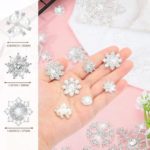 2 Pearl Rhinestone Buttons