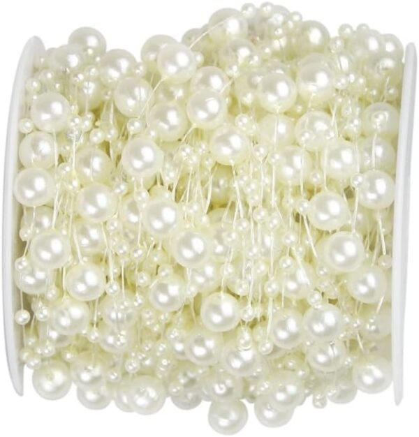 100 Feet Fishing Line Artificial Pearls String Beads 5