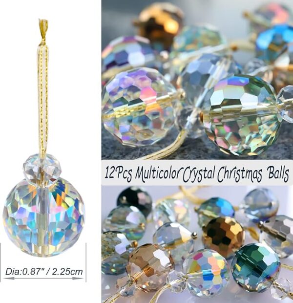 Multicolor Crystal Glass Christmas Balls Ornaments 5