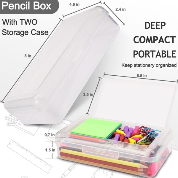 1 PCS Pencil Box,Double Layer Large Capacity Pencil Box,Hard Pencil Case with Snap-tight Lid 5