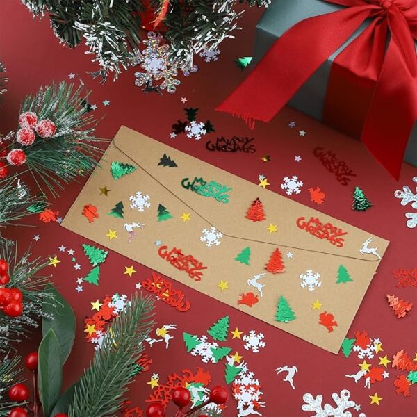 4800 Pieces Christmas Confetti Set Mixed Embossed Confetti 4