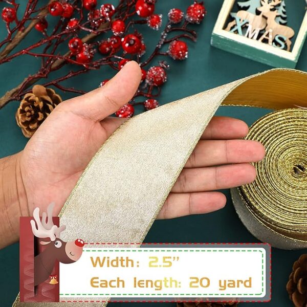 Christmas Velvet Ribbon Satin Ribbon Solid Color Wired Edge Ribbon 4