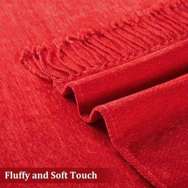 Christmas Red Throw Blanket for Couch (Christmas Red, 50 x 60 Inches) 4