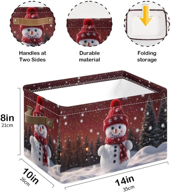 Red Foldable Storage Cube Box with Handles 4