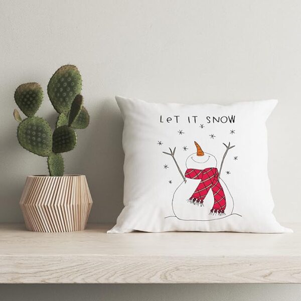 Let It Snow Snowman Decorative Pillowcase 3