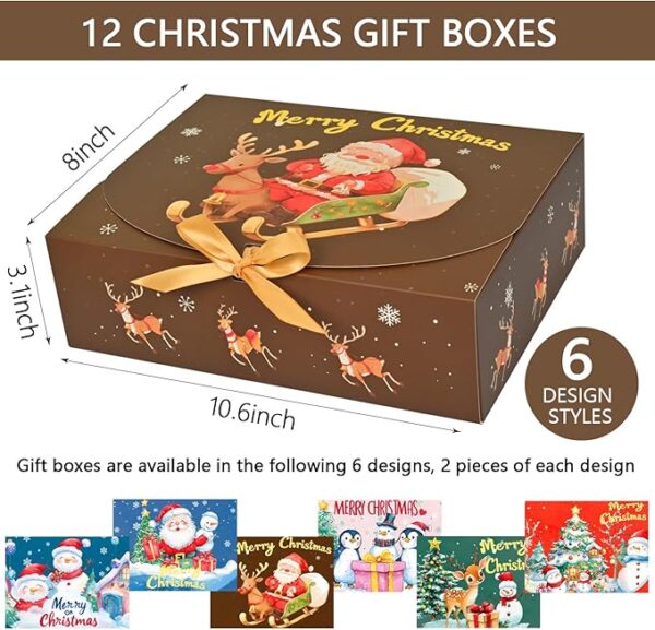 Style Xmas Themed Pattern Holiday Christmas Wrapping Boxes 4