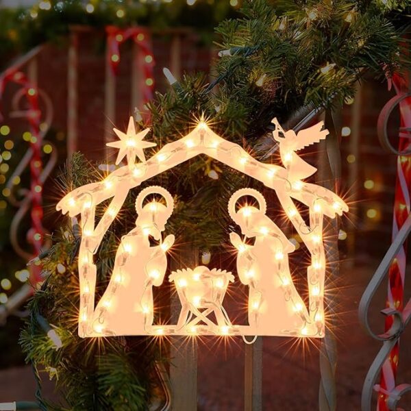 Lighted Nativity Christmas Window Decoration 4