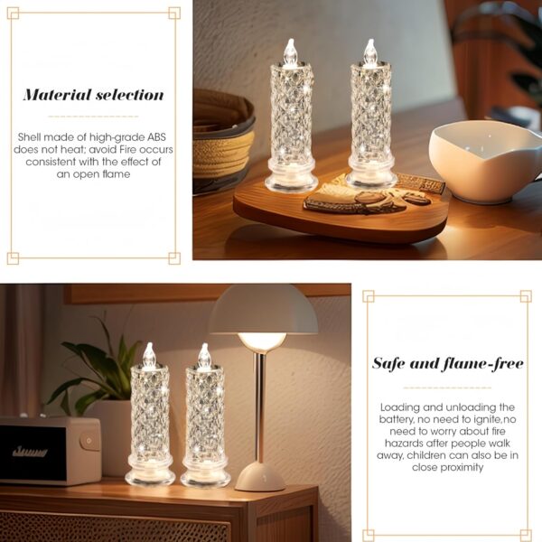 4PCS Romantic Battery Operated Candles Led Pillar Candles (White, D 2.5" x H 7.2") 4