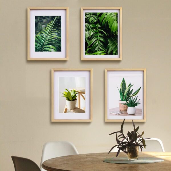 12x16 Picture Frame Natural Wood with Plexiglass Made of Solid 9x12/11x14 with Mat or 12x16 Without Mat 4