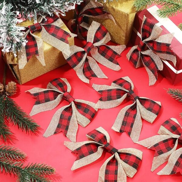 20 Pieces Christmas Burlap Bow 4