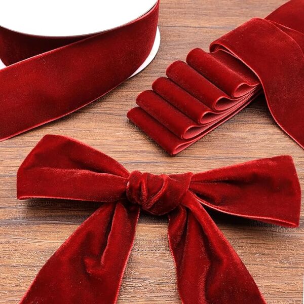 Burgundy Velvet Ribbon Spool 4