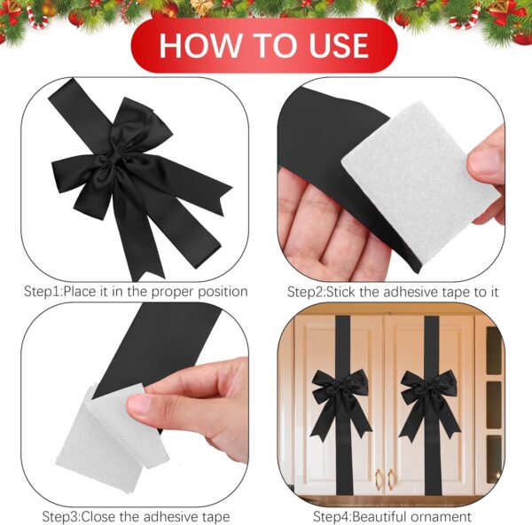 10 Pieces Christmas Door Cabinet Bows Large ,10 x 87 Inches 4