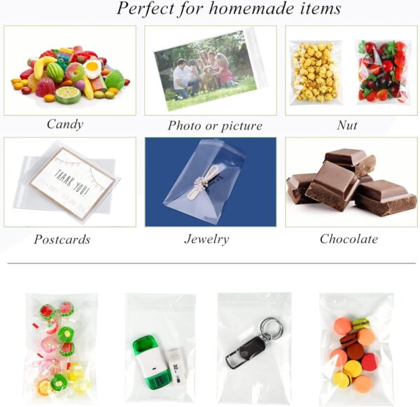 100 Pack 4x6 Clear Treat Bags Self Sealing Cellophane Bags 4