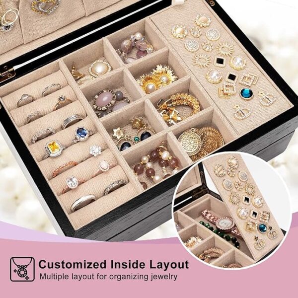 Rustic Wooden Jewelry Organizer Box 4