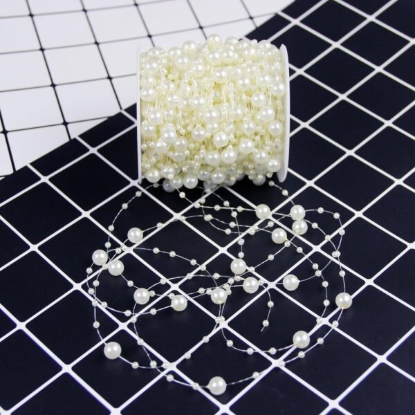100 Feet Fishing Line Artificial Pearls String Beads 4