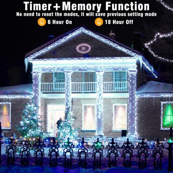 66ft 200 LED Christmas String Lights Indoor Outdoor 8 Modes Connectable Fairy String Lights 4