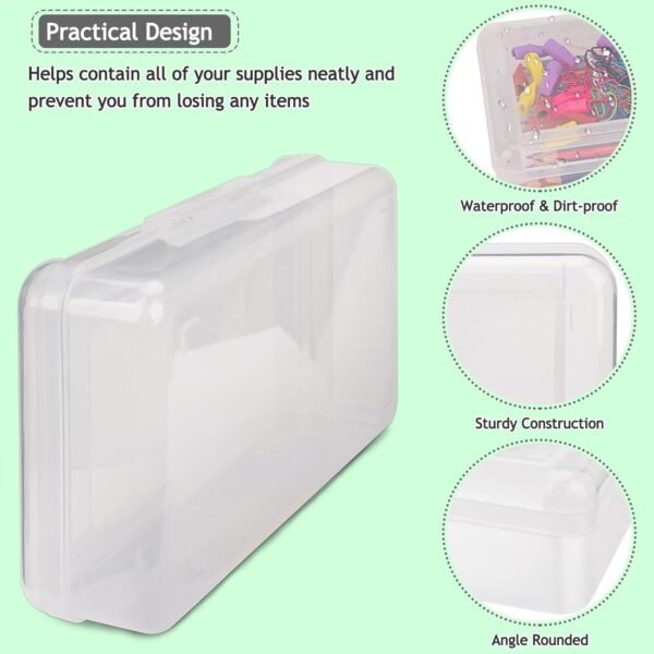 1 PCS Pencil Box,Double Layer Large Capacity Pencil Box,Hard Pencil Case with Snap-tight Lid 4