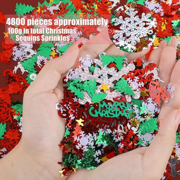 4800 Pieces Christmas Confetti Set Mixed Embossed Confetti 3