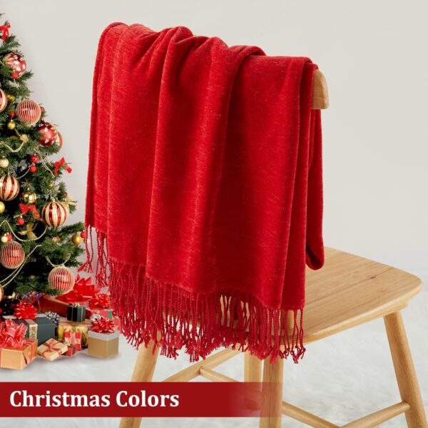 Christmas Red Throw Blanket for Couch (Christmas Red, 50 x 60 Inches) 3
