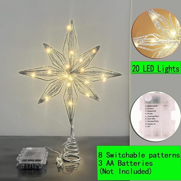 Sparkling Tree Toppers Star 3