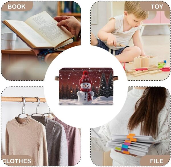 Red Foldable Storage Cube Box with Handles 3