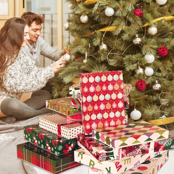 Premium 12 Pack Assortment Decorative Christmas Gift Boxes with lidremium 12 Pack Assortment Decorative Christmas Gift Boxes with lid 3
