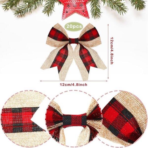 20 Pieces Christmas Burlap Bow 3