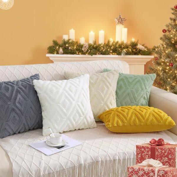 Christmas Soft Faux Fur Throw Pillow Covers 18x18 3